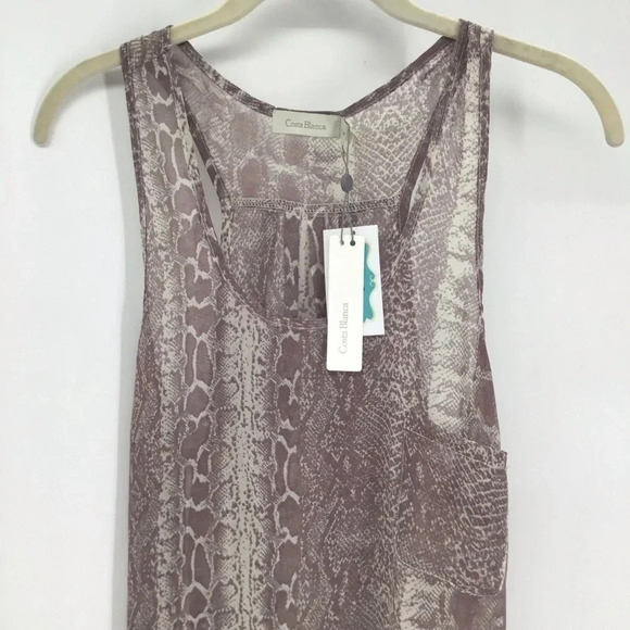 Costa Blanca Women’s One Pocket Reptile Print Sheer Tank Summer Beach NWT Size M - Picture 3 of 9